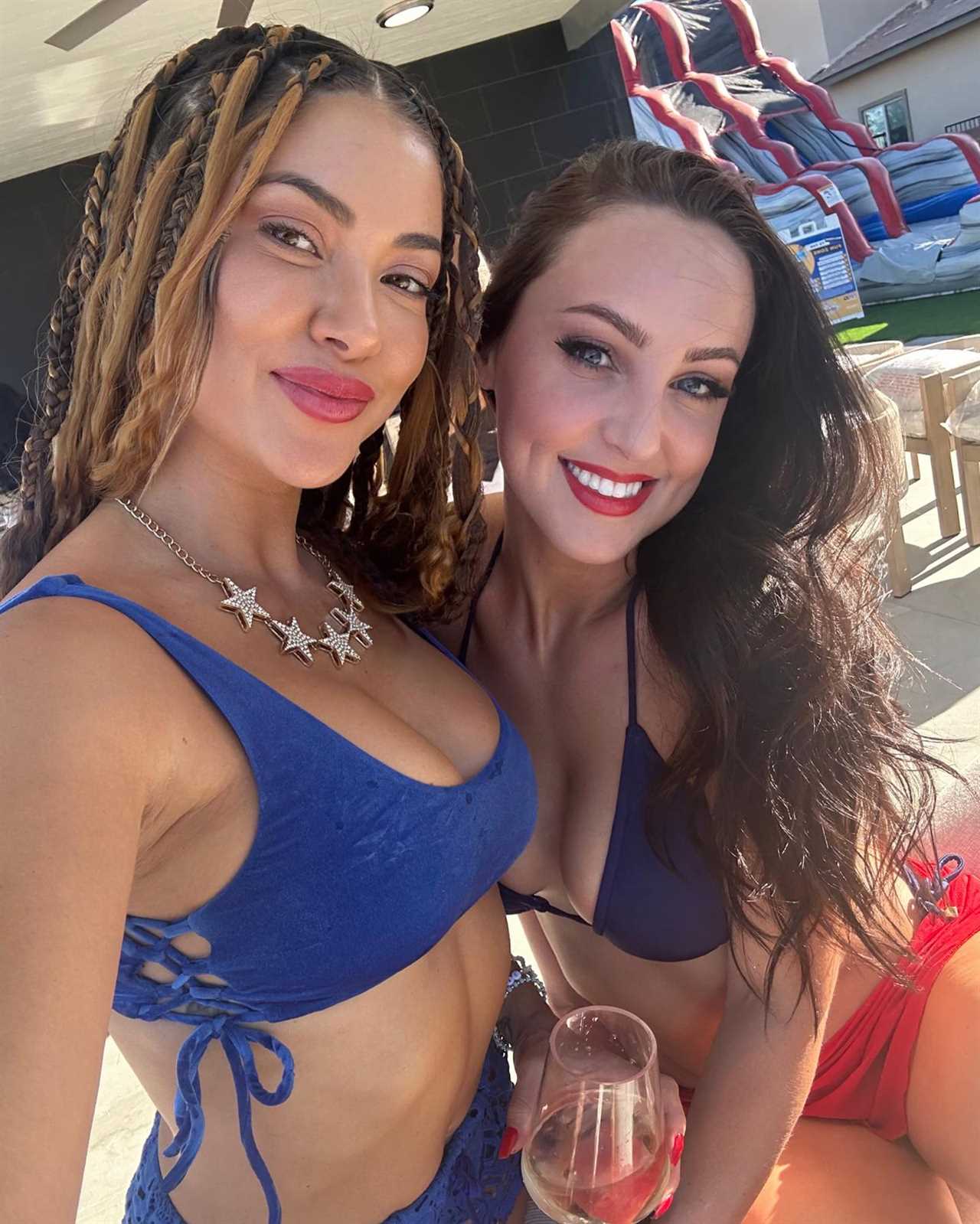 Arianny Celeste, Brittney Palmer and other octagon girls are dazzling in low-cut red and blue tops for the 4th of July.