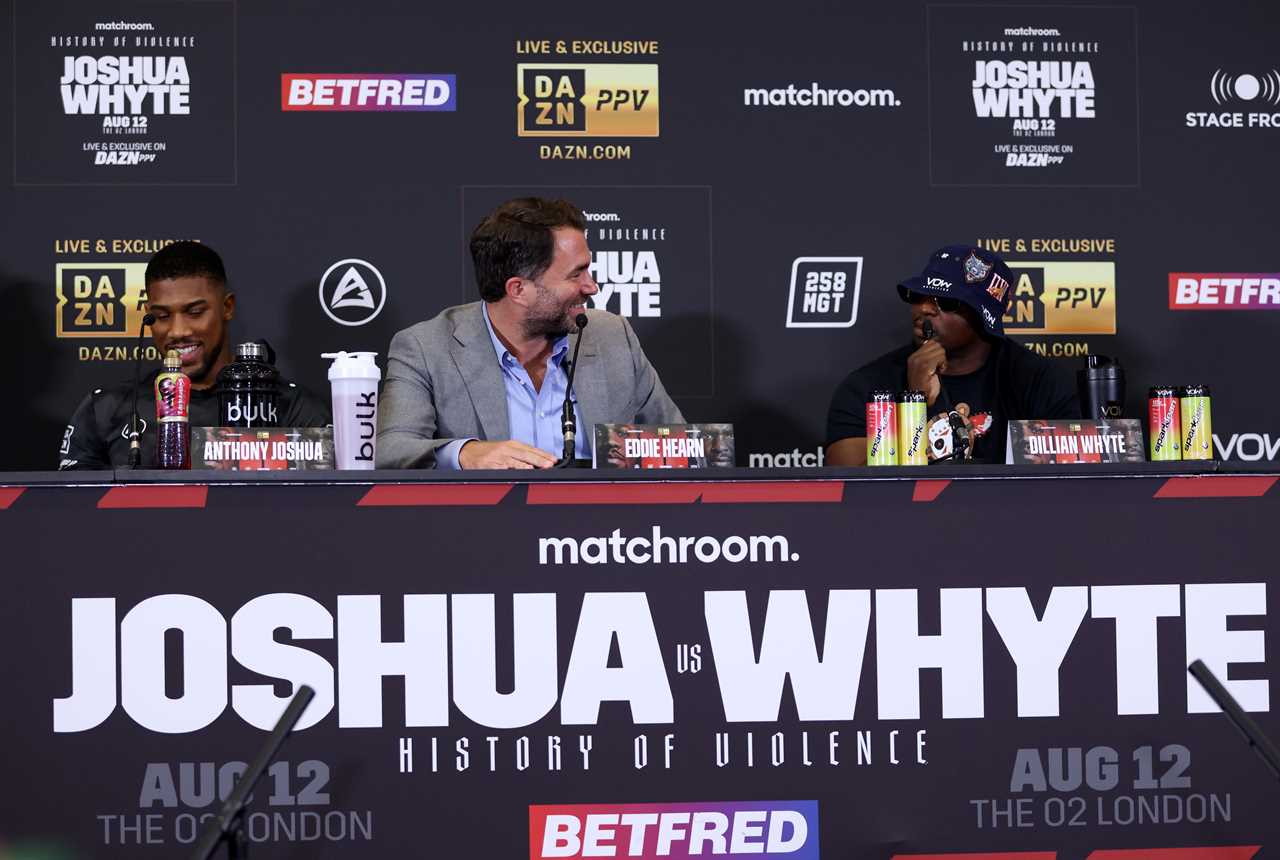 Boxing fans are in stitches after Dillian Howte asks Eddie Hearn an X-rated Question about Anthony Joshua at a presser