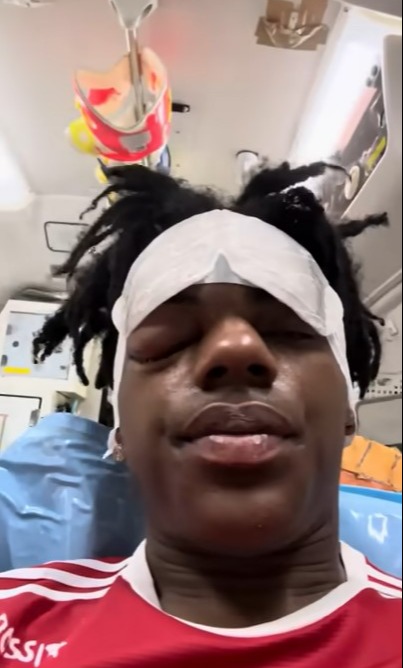Ishowspeed gives an update after emergency surgery on a mystery eye injury