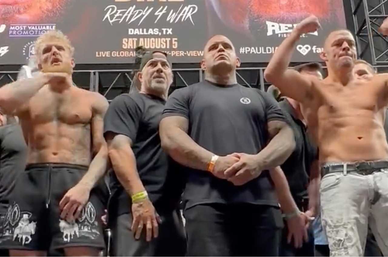 Nate Diaz, UFC's Nate Diaz, Attempts To Kick Jake Paul In Fiery Face-Off