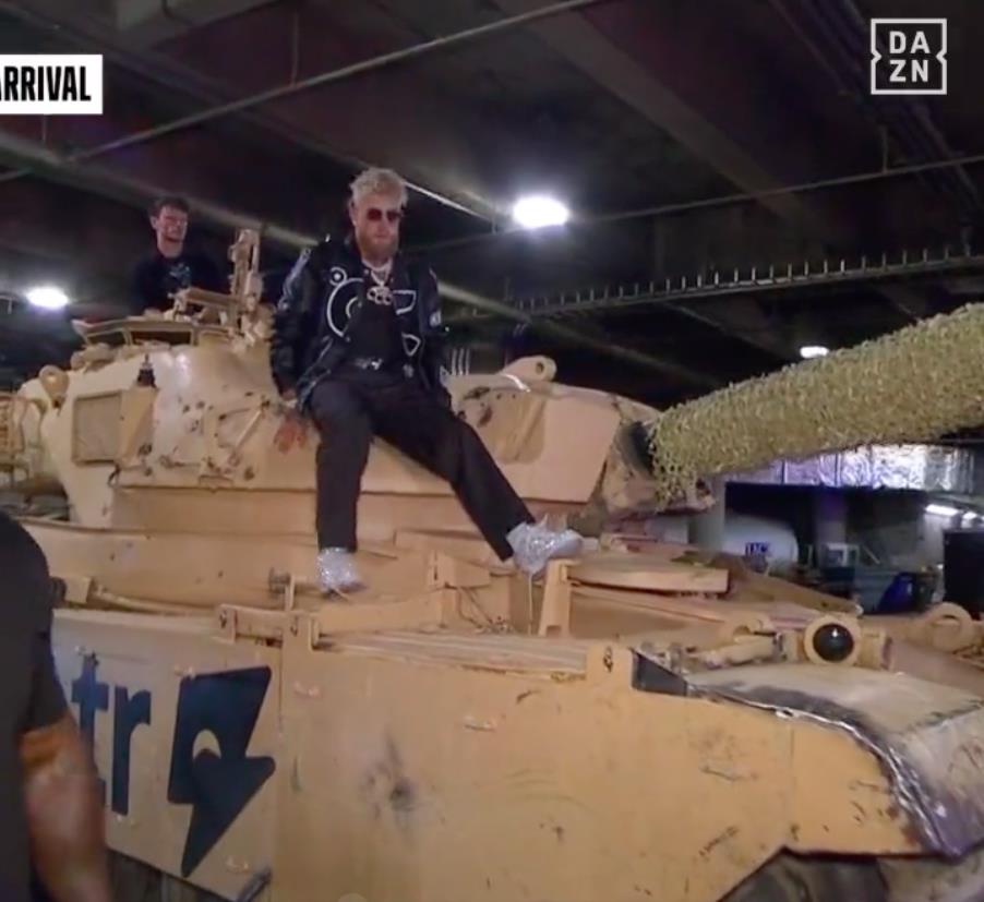 Watch Jake Paul arrive in a tank to fight Nate Diaz after revealing final prediction