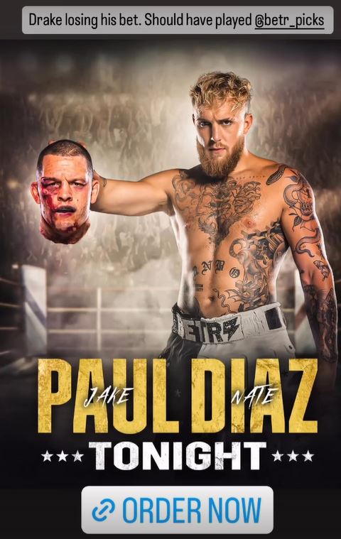Jake Paul vows to scupper Drake's $250,000 bet on Nate Diaz during upcoming boxing match