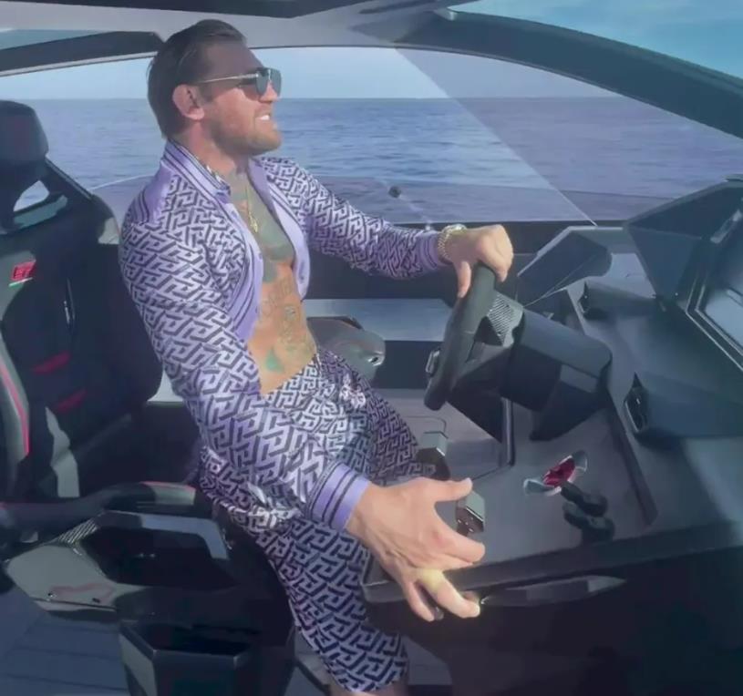Conor McGregor declares he is 'Mr Ireland,' flaunting a Lamborghini yacht while rapping a classic track