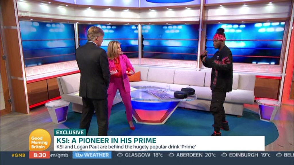 Kate Garraway is told to 'Calm down' by KSI as she punches Richard Madeley live on TV