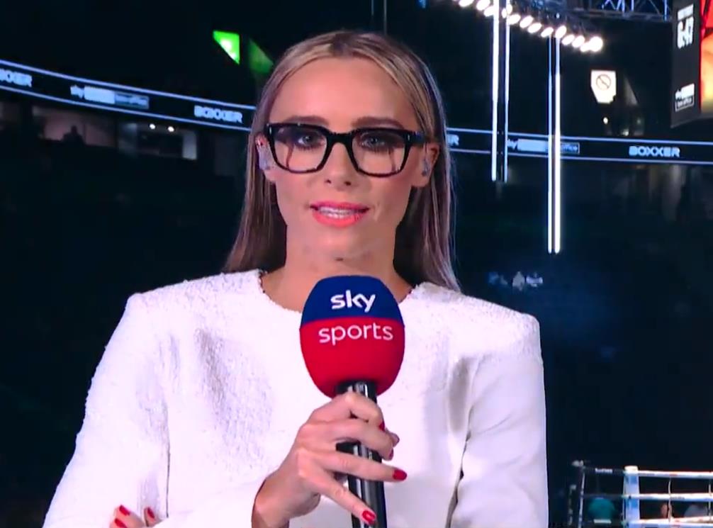 Boxing presenter Anna Woolhouse turns heads in striking white dress for Eubank vs Smith 2