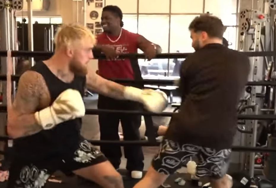 Watch Jake Paul knock out controversial Twitch streamer Adin Ross during a sparring session