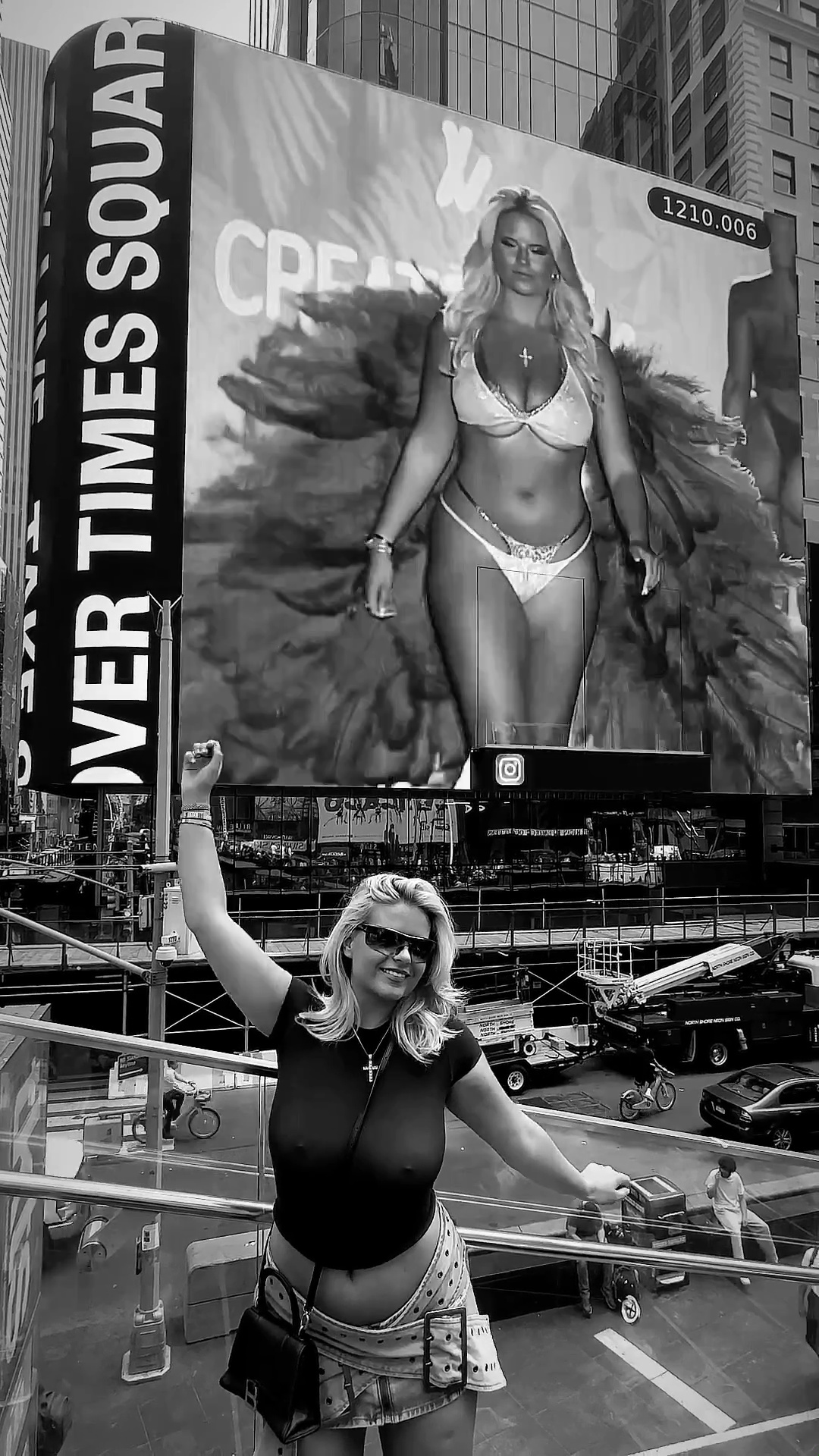 Apollonia Llewellyn stuns fans with wardrobe malfunction in Times Square billboard appearance