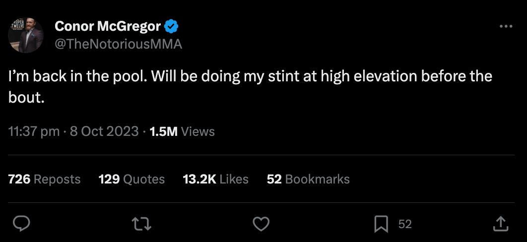 Conor McGregor Reveals training plan to fix weakness ahead of UFC comeback against Michael Chandler