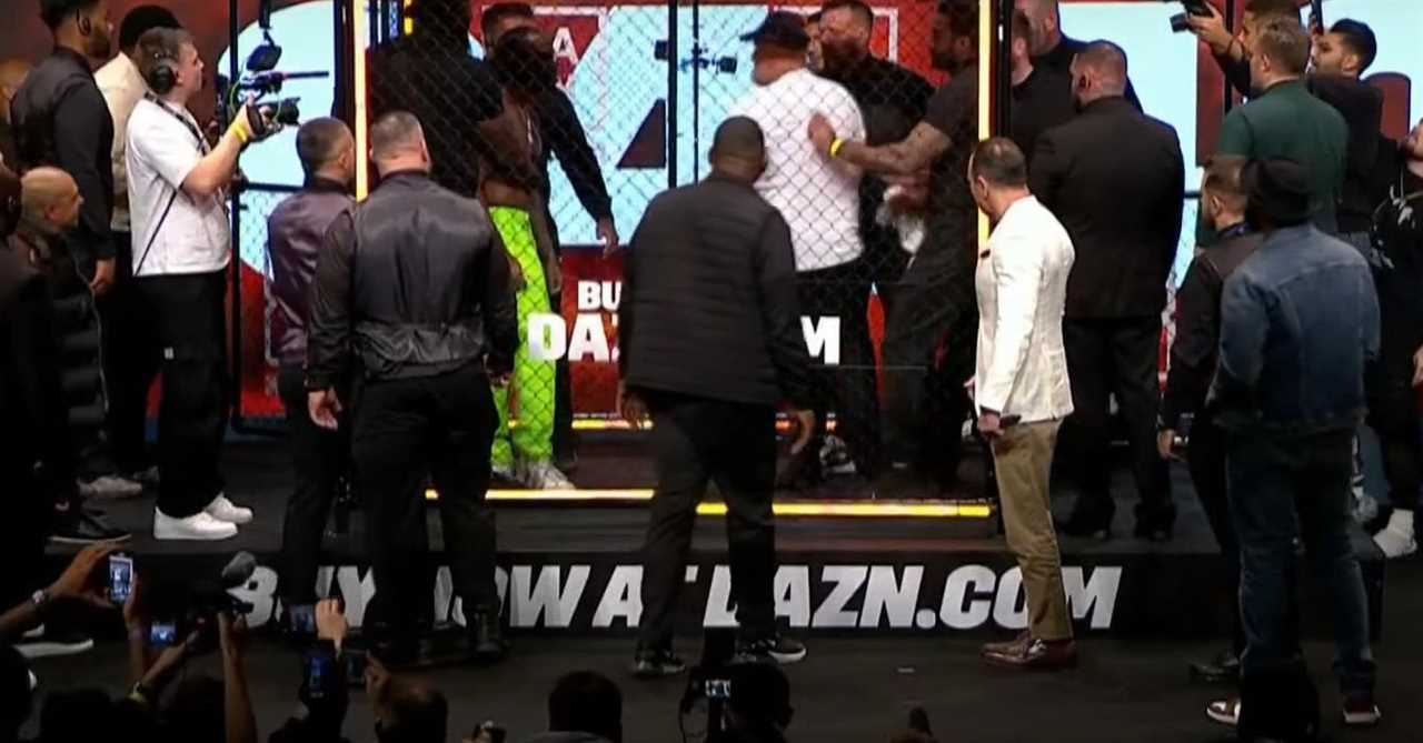 John Fury tries to punch through wall to get to KSI while son Tommy faces off with rival before huge misfits boxing fight