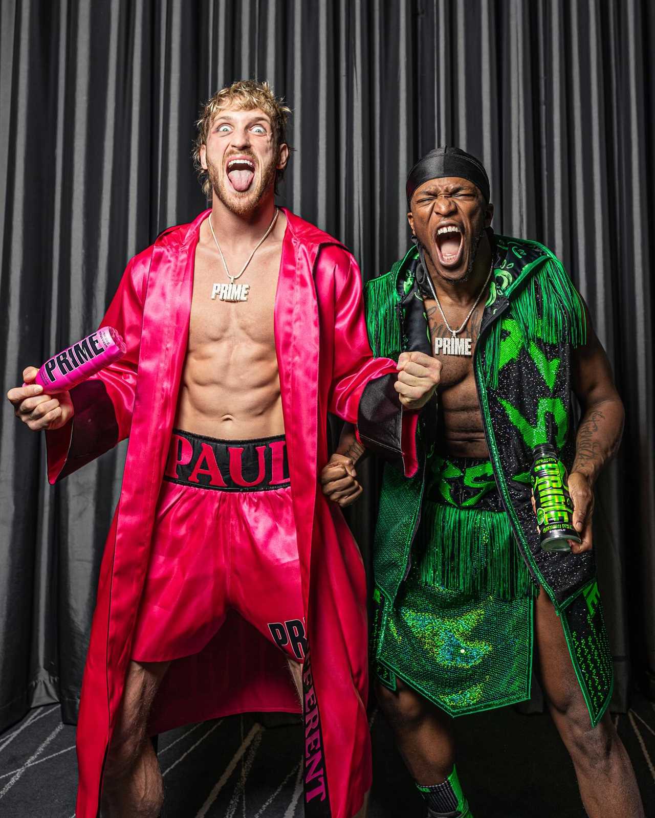 Logan Paul and KSI, YouTubers, reveal their outfits for the Misfits Boxing event