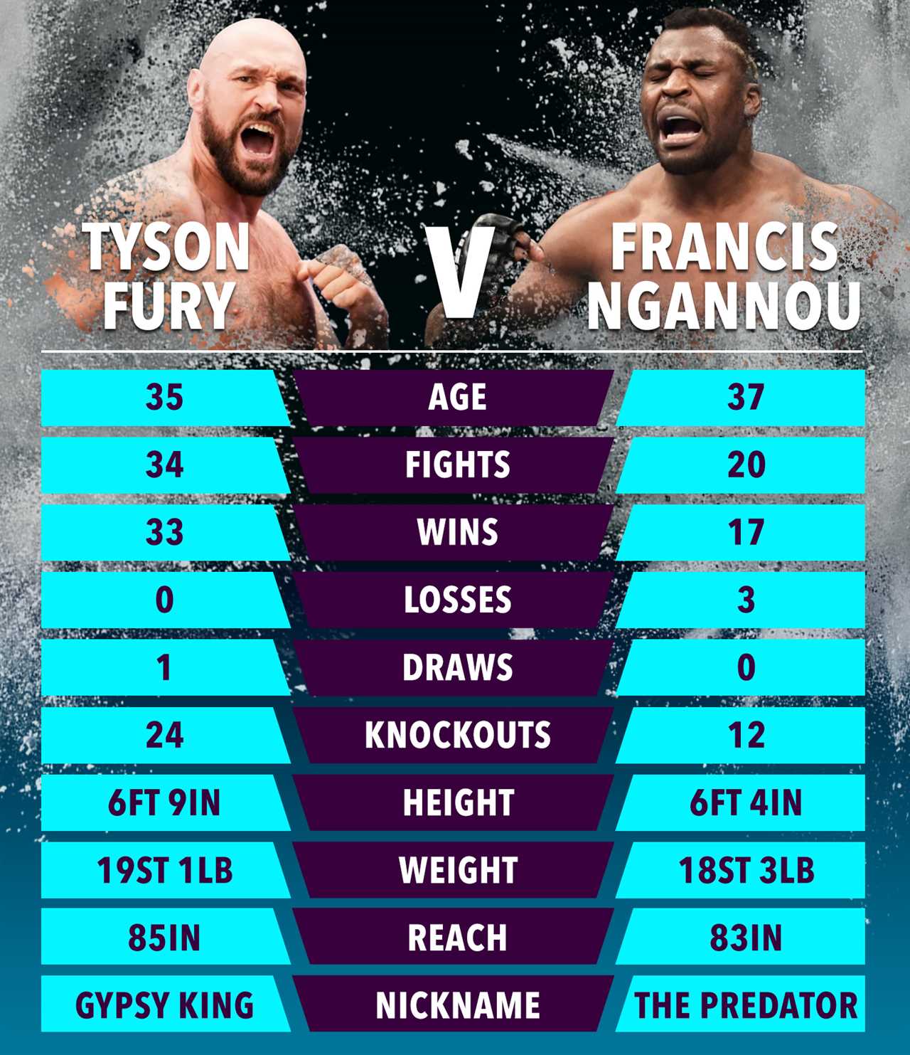 Tyson Fury and Francis Ngannou: Earnings, Endorsements and Career Comparison