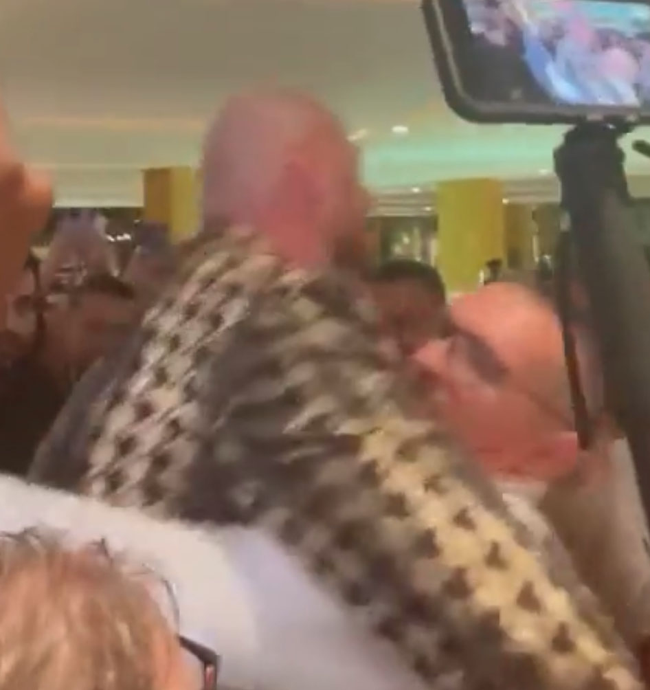 Gypsy King's threat to SUE Ukrainians has brought Tyson Fury, Oleksandr Usky and Gypsy King face-to-face in Saudi Arabia.