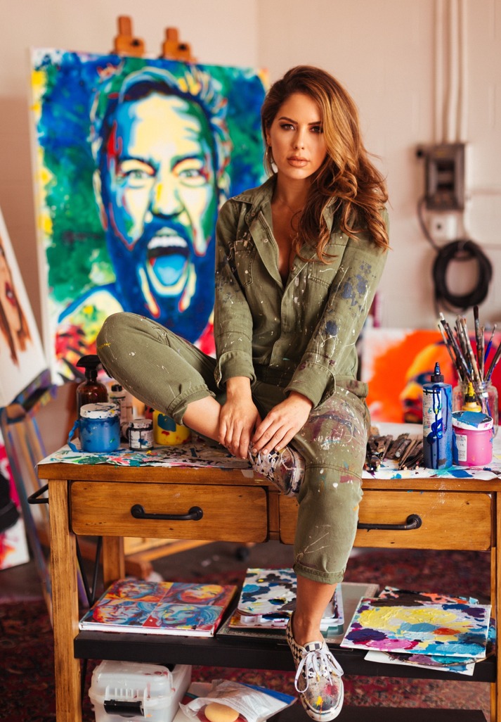 I’m a famous UFC Octagon girl, but I love painting and celebrities including Lady Gaga and a rock legend own my art