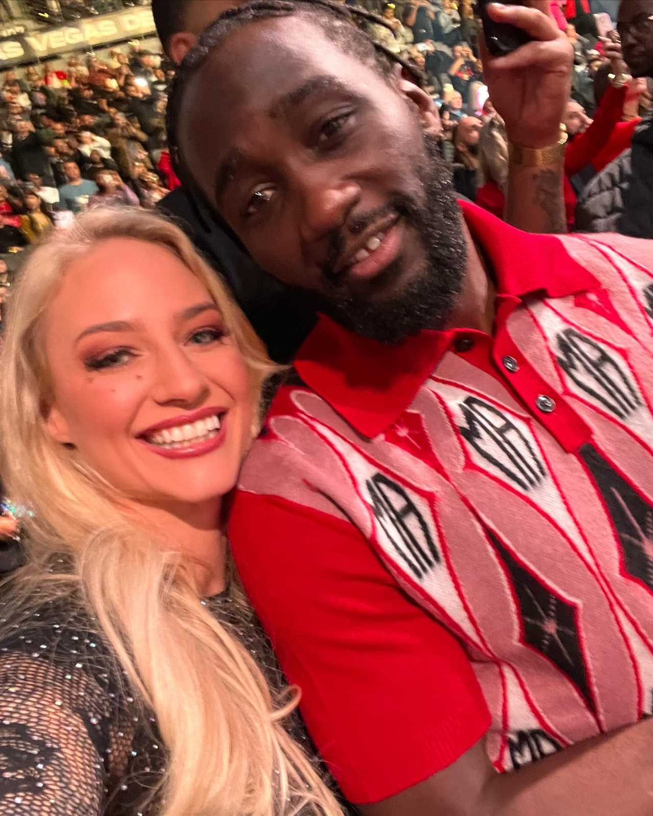 Ebanie Bridges Turns Heads in Vegas with Dazzling Outfit for Boxing Match