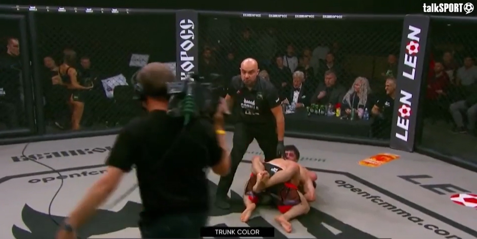 MMA Referee Gets Stuck in the Cage During Fight, Leaves Fans in Hysterics
