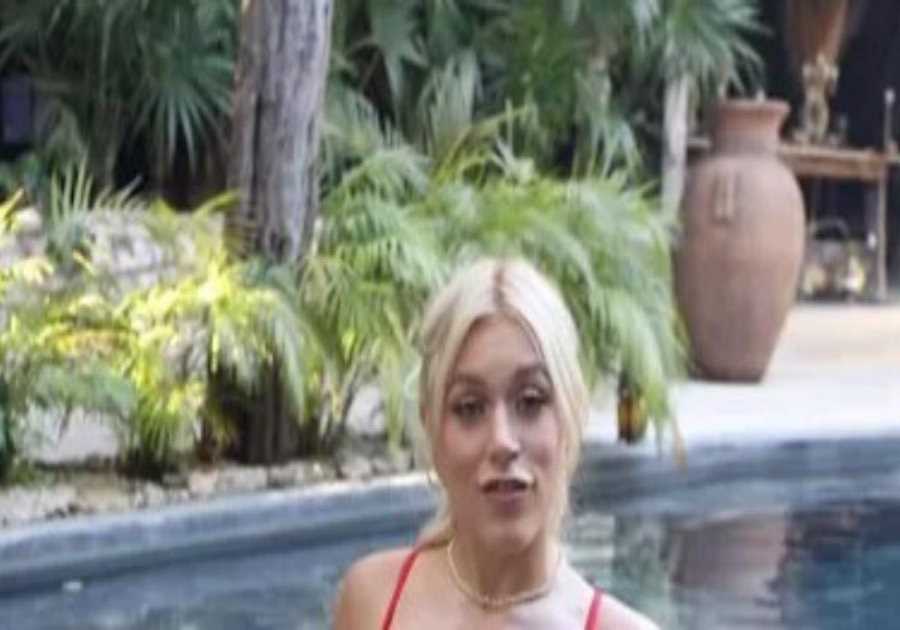 Elle Brooke Turns Heads in Tiny Swimsuit While Lounging in Pool