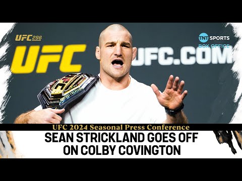 Sean Strickland went OFF on Colby Covington 😳 UFC Seasonal Press Conference  #UFC296