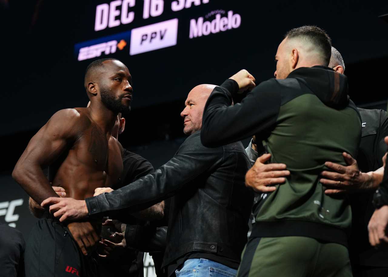 Leon Edwards and Colby Covington Separated by Security in Fiery Pre-Fight Face-Off