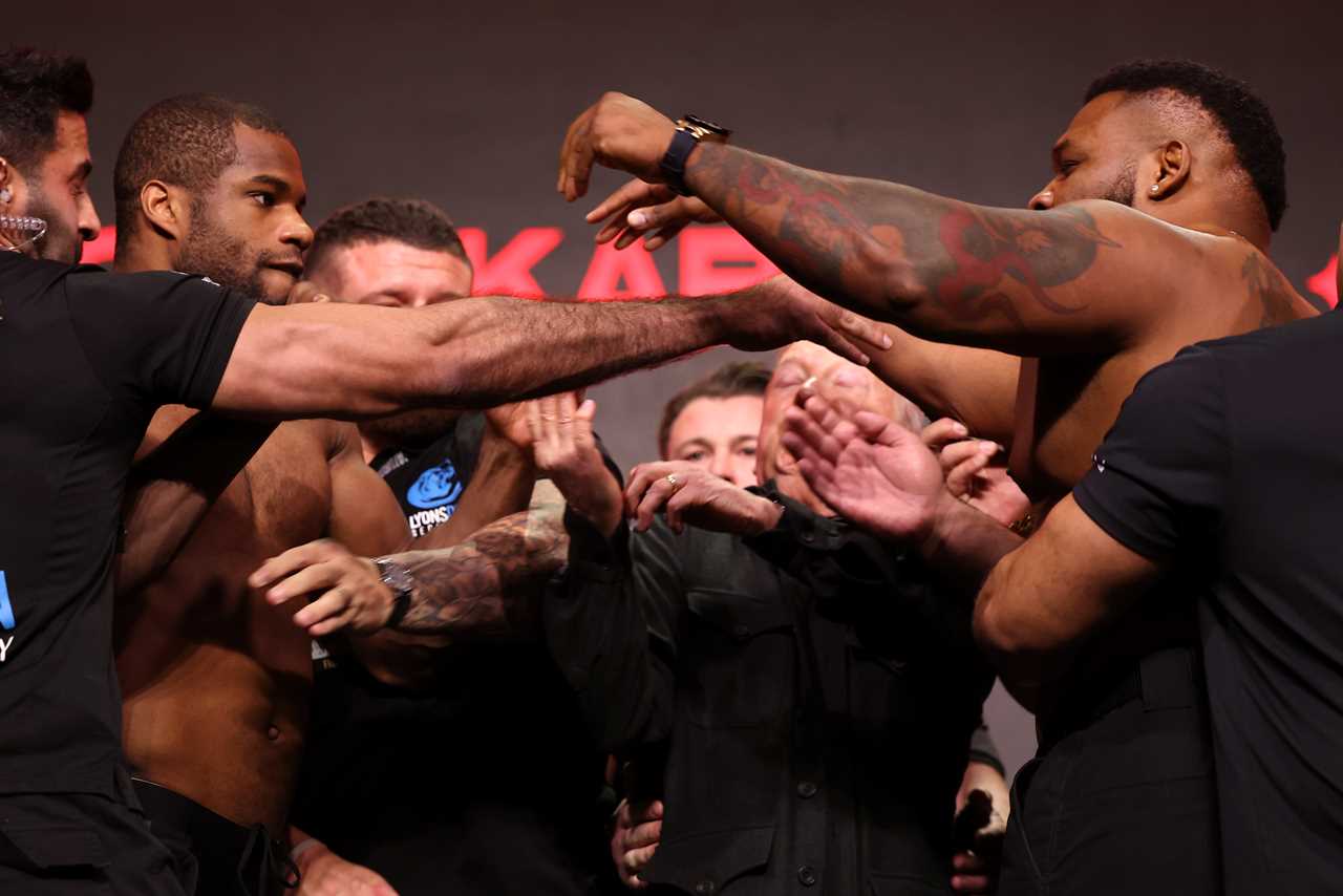 Jarrell Miller and Daniel Dubois Clash at Heated Weigh-In as Miller Weighs in Almost 100lbs Heavier