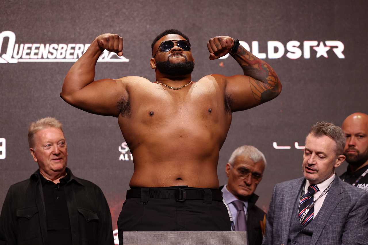 Jarrell Miller and Daniel Dubois Clash at Heated Weigh-In as Miller Weighs in Almost 100lbs Heavier