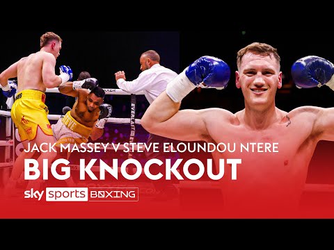 DELIVERED IN 103 SECONDS. Jack Massey flattens Ntere