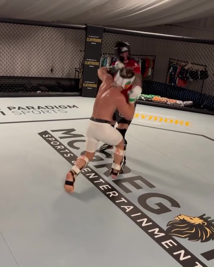 Conor McGregor leaves Ebanie bridges in awe with brutal shot on sparring partner in his garden