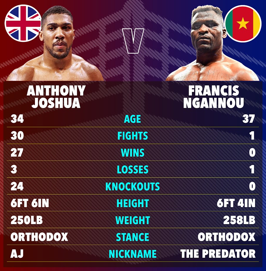 Fans shocked as Anthony Joshua vs Francis Ngannou boxing match to have unique rules