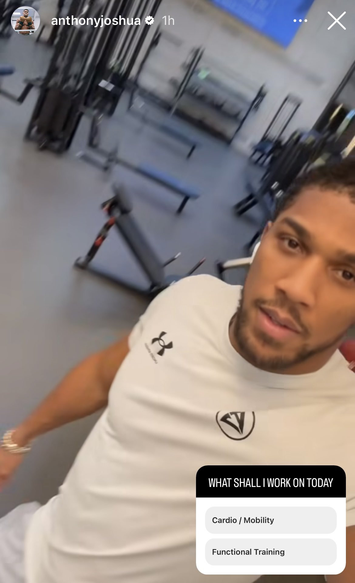 Anthony Joshua hits the gym just days after knocking out Francis Ngannou