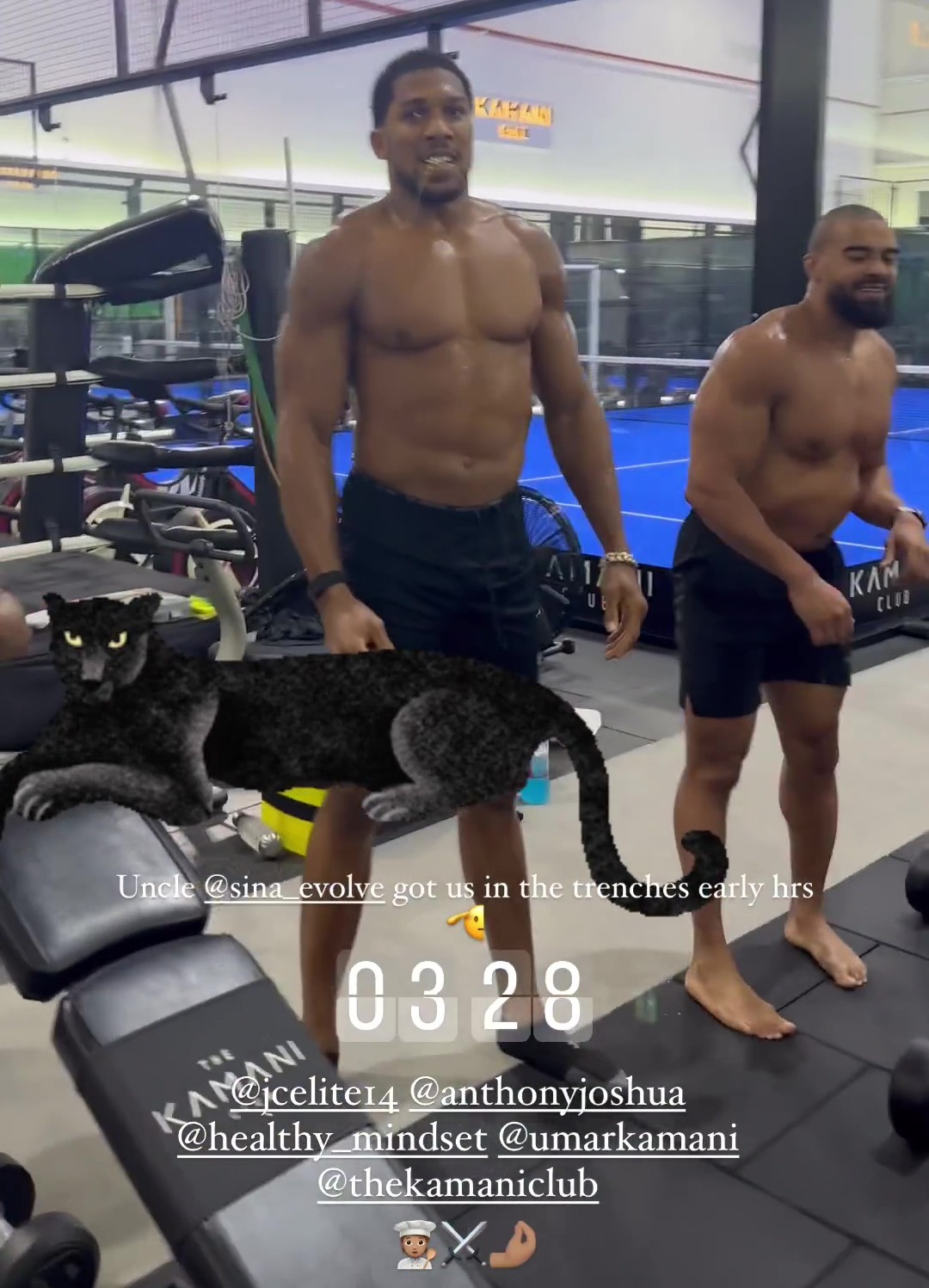 Anthony Joshua hits the gym in Dubai just days after Ngannou win