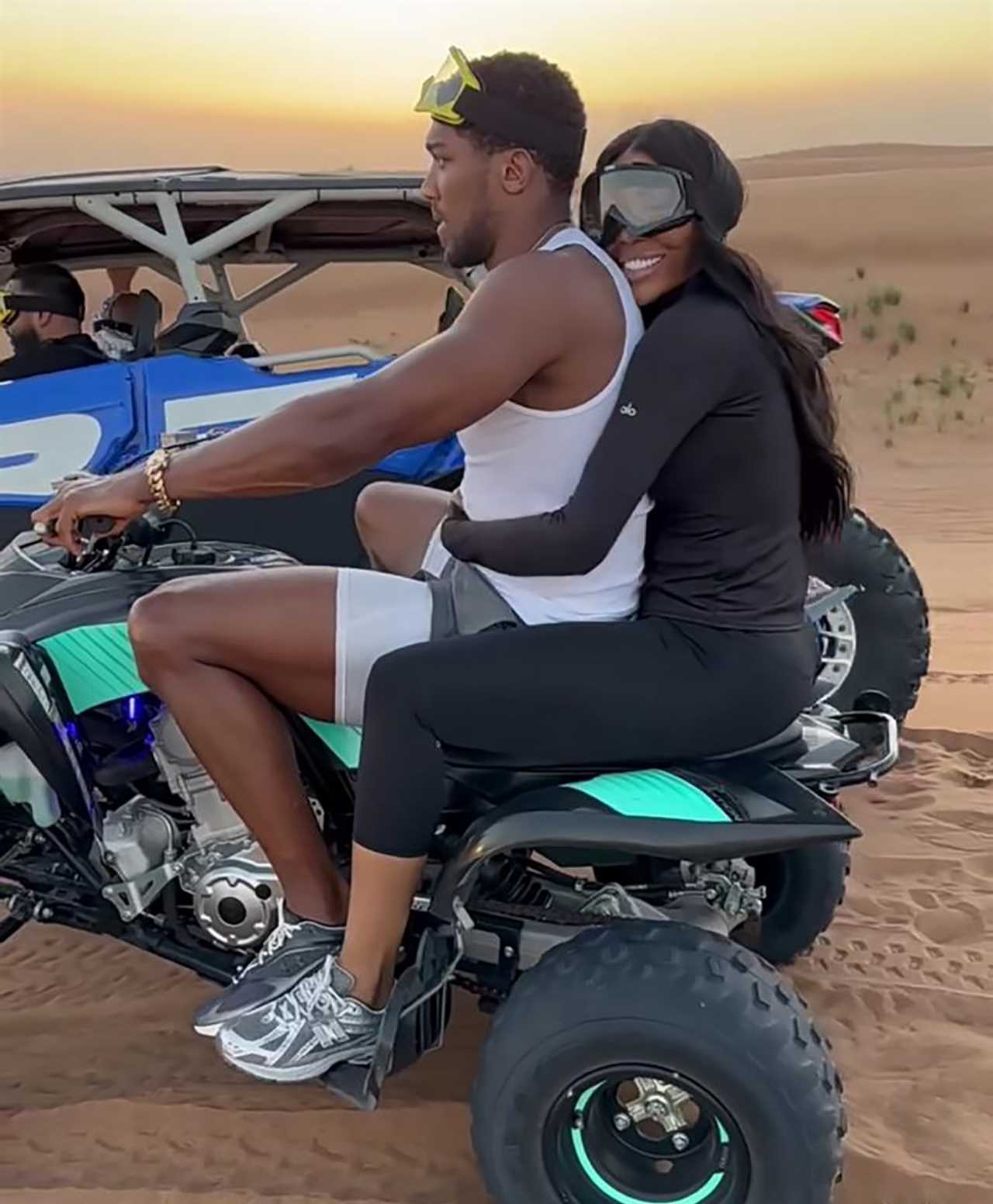 Anthony Joshua seen getting cozy with Brit Hairdresser in Dubai Desert