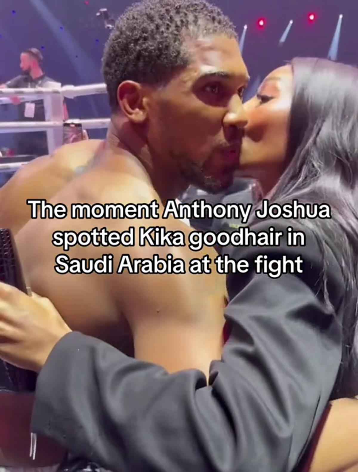 Anthony Joshua seen getting cozy with Brit Hairdresser in Dubai Desert