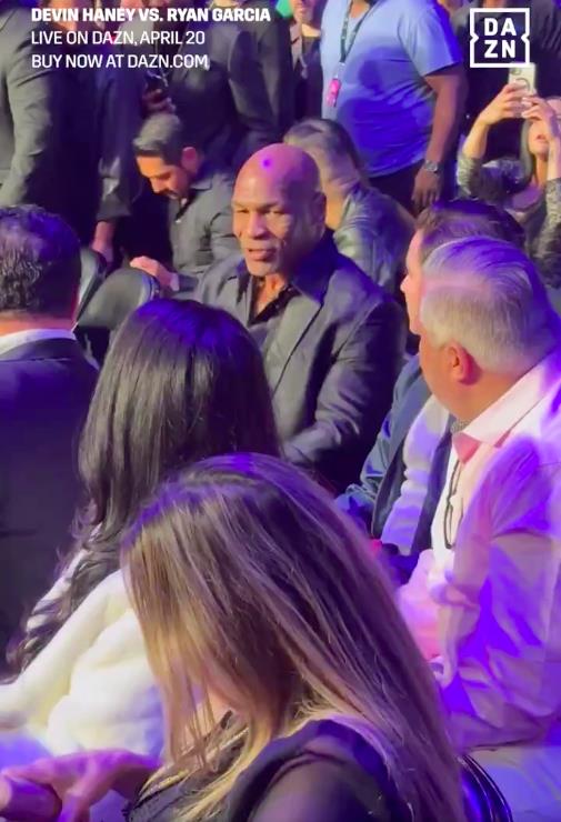 Mike Tyson attends Devin Haney and Ryan Garcia fight in preparation for Jake Paul showdown