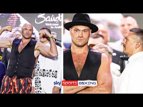 FURY REFUSES STAREDOWN! ❌  Tyson Fury and Oleksandr Usyk go head-to-head at final press conference