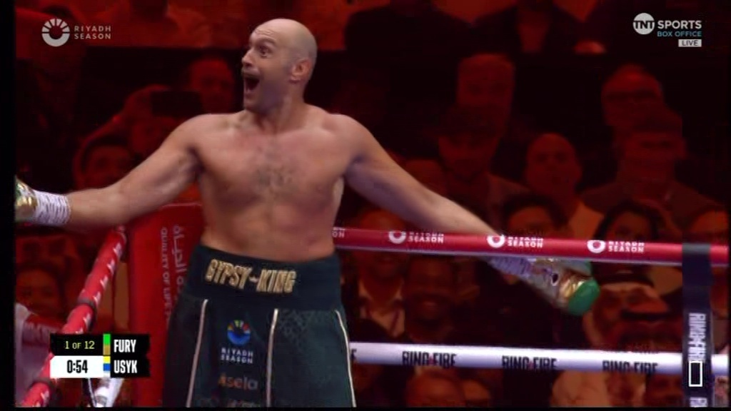 Tyson Fury's Wild Antics in First Round of Oleksandr Usyk Fight