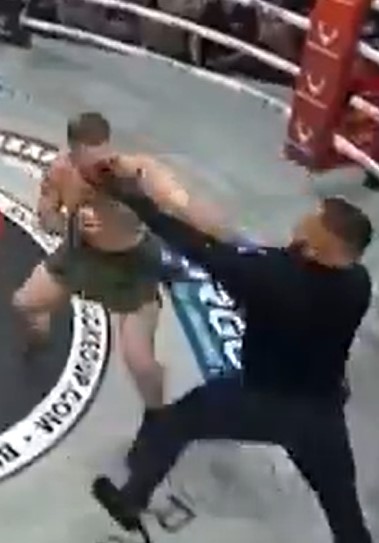 Wild Scenes as Bare-Knuckle Boxer Fights Referee After Brutal Punch