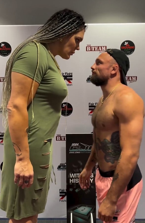 MMA Fighter Kisses Female Rival Ahead of Intergender Fight
