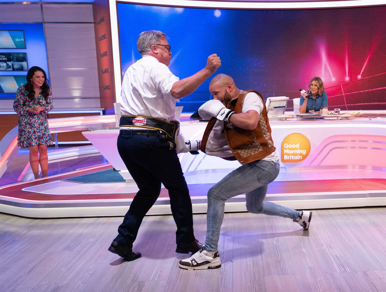 Watch bizarre moment Chris Eubank Jr pummels Ed Balls with punches live on Good Morning Britain