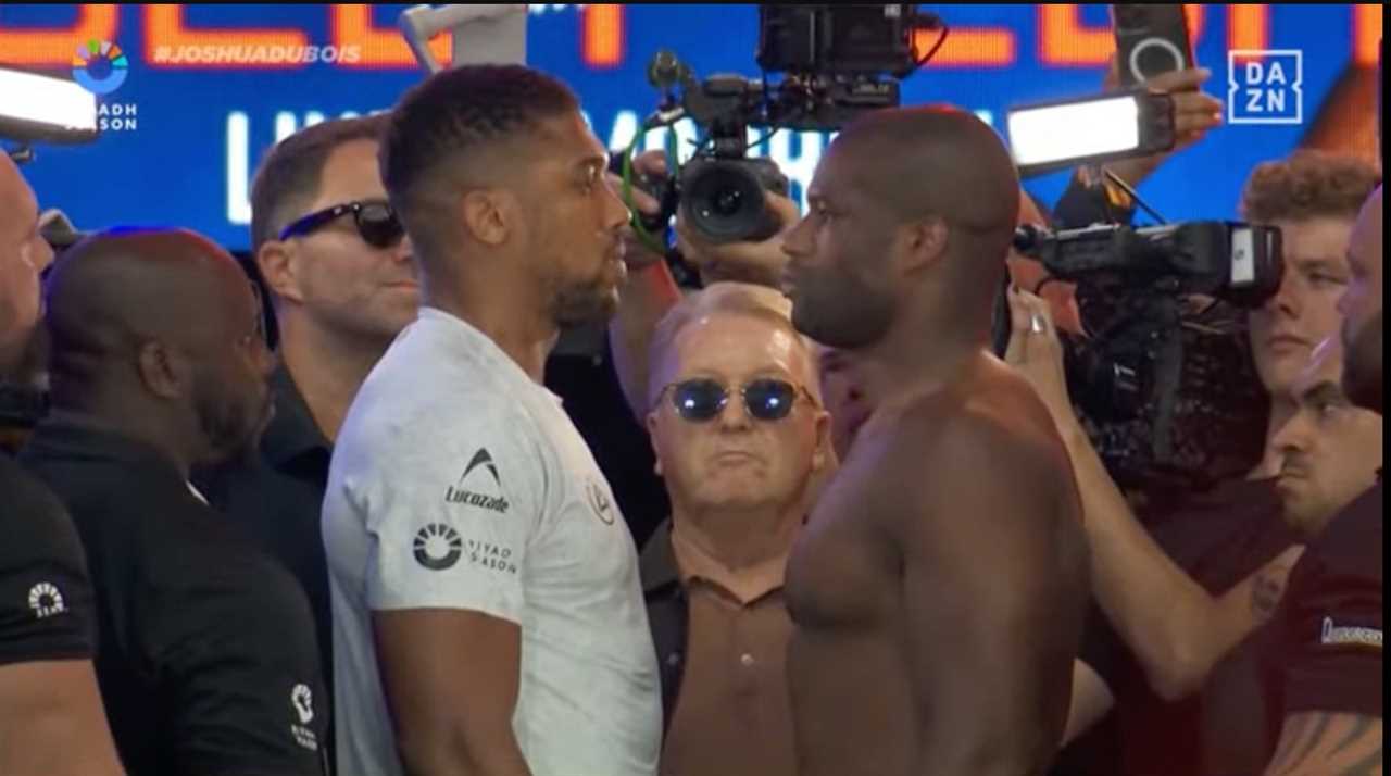 Anthony Joshua and Daniel Dubois Face-off Ahead of Wembley Showdown