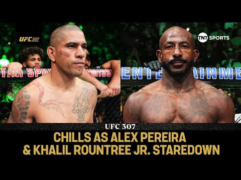 Alex Pereira & Khalil Rountree Jr. staredown across the Octagon 🥶👀  Walkout ahead of UFC 307