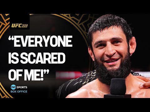 Khamzat Chimaev sends message to UFC rivals after his submission win over Robert Whittaker 🐺 #UFC308