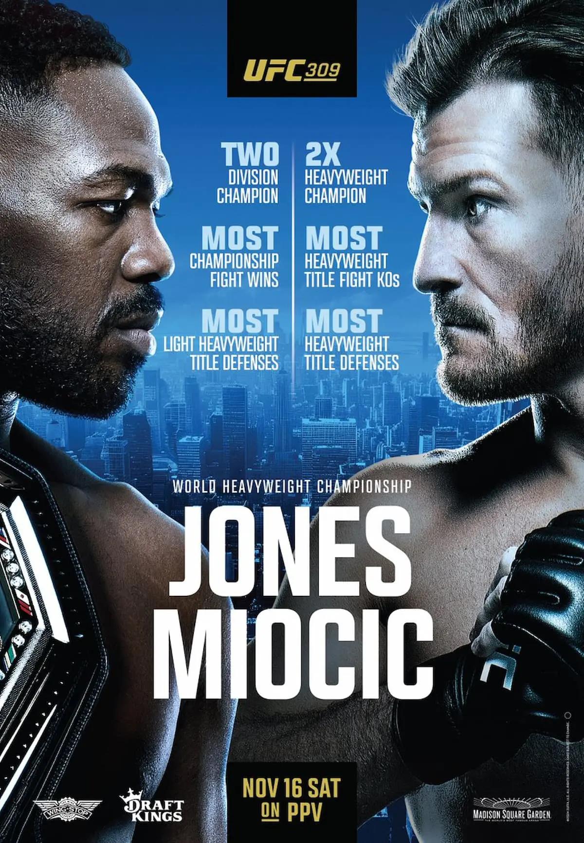 JON JONES AND STIPE MIOCIC FACE OFF AHEAD OF UFC 309 SHOWDOWN