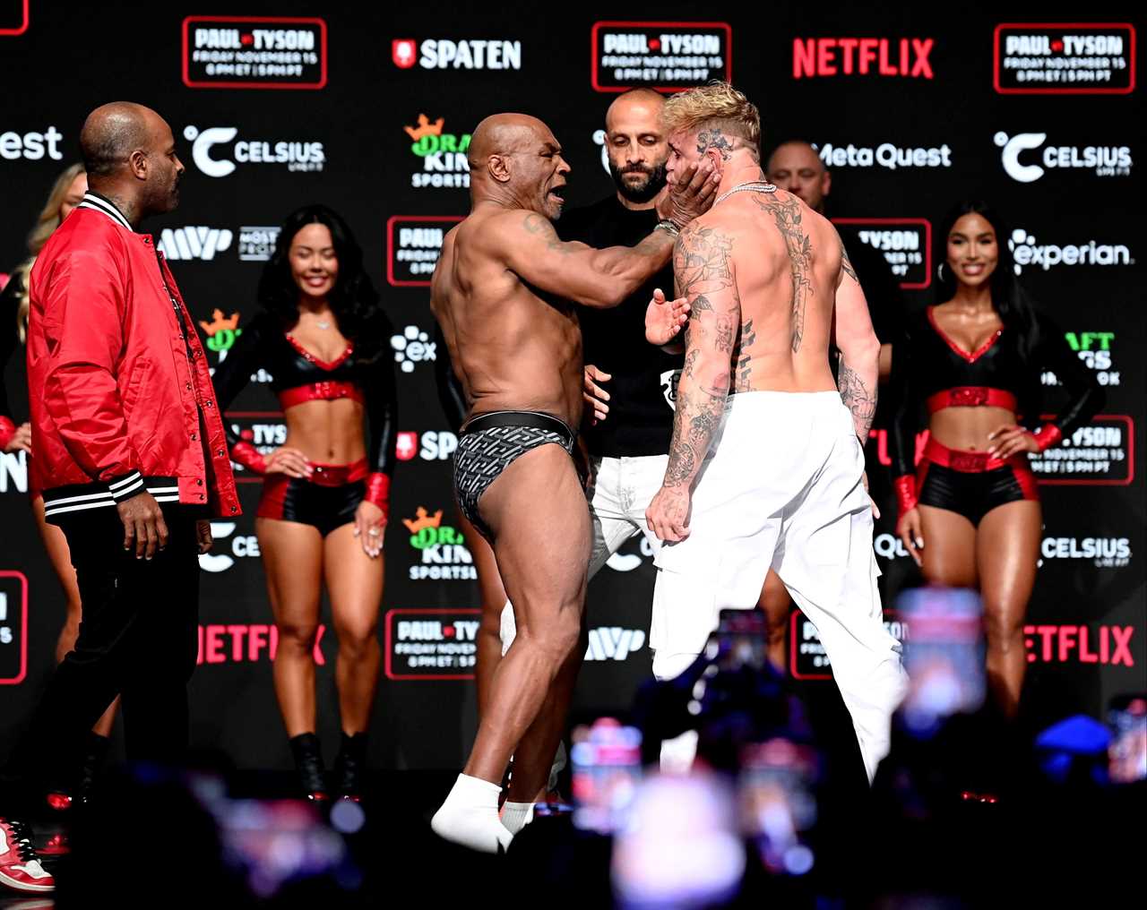 Mike Tyson Threatens to Kick Off Fight with Jake Paul After Landing Slap During Face-Off