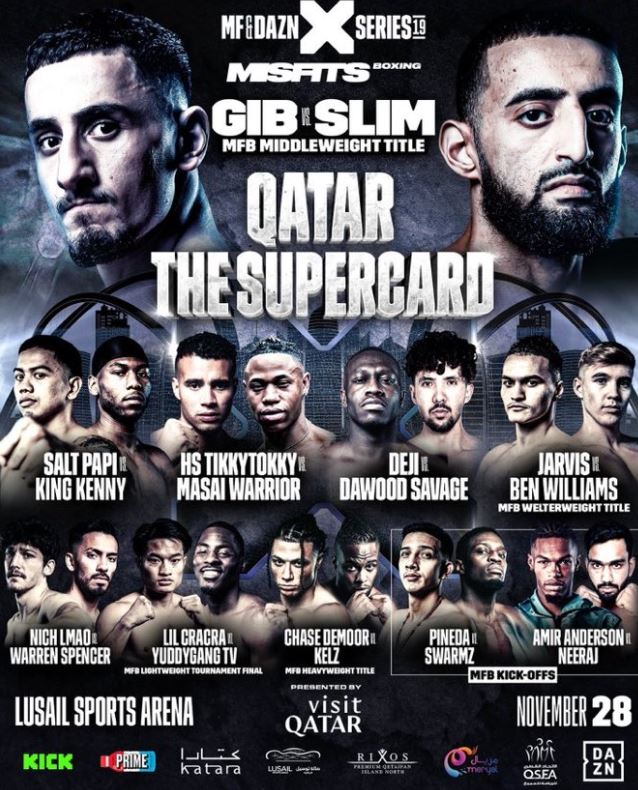 Gib vs Slim – Misfits Boxing 19: Date, undercard, start time, TV channel and live stream for Qatar Supercard