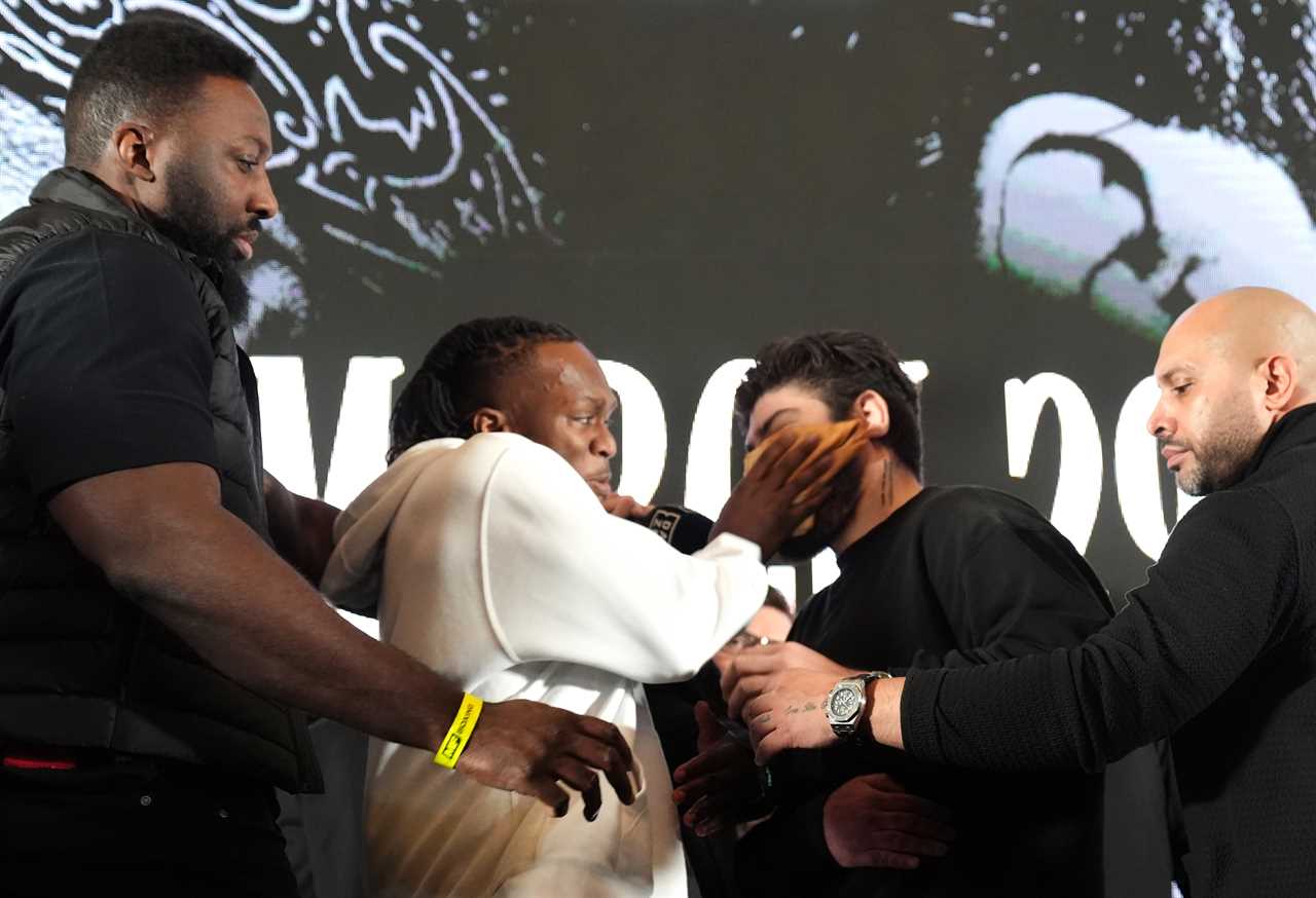 KSI Slaps Dillon Danis with Pancake at Pre-Fight Press Conference
